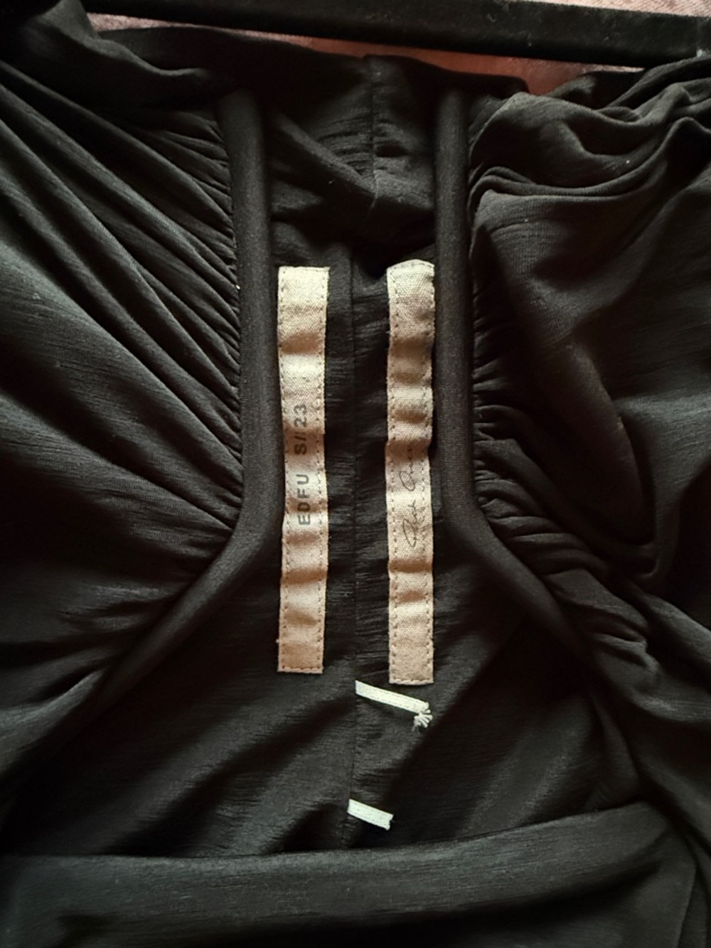 Rick Owens Black Prong Jersey Strapless Top - Picture 7 of 9
